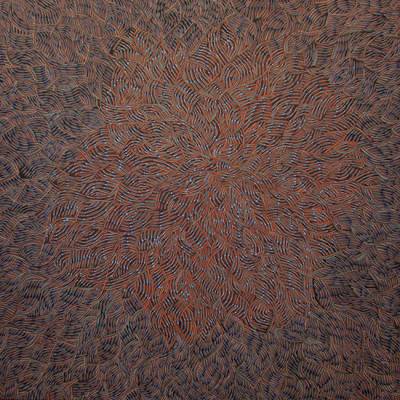 Australian Indigenous (Aboriginal and Torres Strait Islander) artwork by EVA NARGOODAH of Mangkaja Artists. The title is Mangu. [322/15] (Atelier Acrylic Paint on 14oz Canvas)