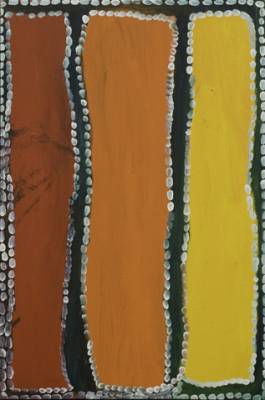 Australian Indigenous (Aboriginal and Torres Strait Islander) artwork by WAKARTU CORY SURPRISE of Mangkaja Artists. The title is Mantata. [pc334/04] (Atelier Artist Acrylic on 10oz Cotton Duck)