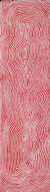 Australian Indigenous (Aboriginal and Torres Strait Islander) artwork by WARLIMPIRRNGA TJAPALTJARRI of Papunya Tula Artists. The title is Marawa. [WT0904033] (Acrylic on Linen)