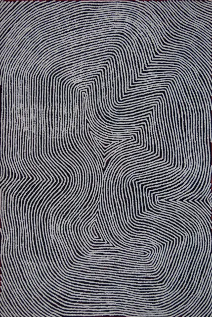 Australian Indigenous (Aboriginal and Torres Strait Islander) artwork by WARLIMPIRRNGA TJAPALTJARRI of Papunya Tula Artists. The title is Marawa. [WT1307021] (Acrylic on Belgian Linen)