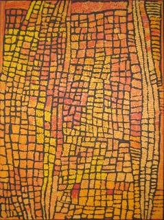 Australian Indigenous (Aboriginal and Torres Strait Islander) artwork by NAATA NUNGURRAYI of Papunya Tula Artists. The title is Marrapinti. [NN0403140] (Acrylic on Linen)