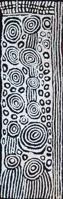 Australian Indigenous (Aboriginal and Torres Strait Islander) artwork by NANYUMA NAPANGATI of Papunya Tula Artists. The title is Marrapinti. [NN1109007] (Acrylic on Belgian Linen)