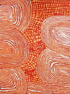 Australian Indigenous (Aboriginal and Torres Strait Islander) artwork by WALANGKURA NAPANANGKA of Papunya Tula Artists. The title is Marrapinti. [WN0609112] (Acrylic on Belgian Linen)