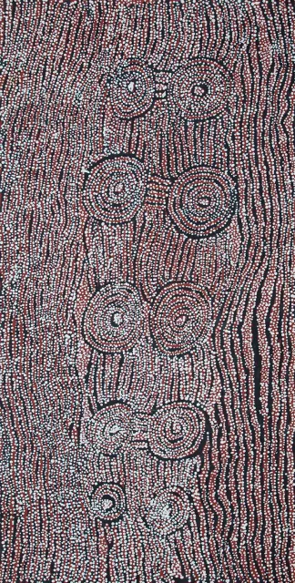 Australian Indigenous (Aboriginal and Torres Strait Islander) artwork by NANYUMA NAPANGATI of Papunya Tula Artists. The title is Marrapinti. [NN1602073] (Acrylic on Belgian Linen)