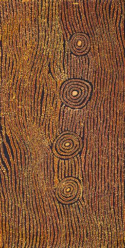 Australian Indigenous (Aboriginal and Torres Strait Islander) artwork by NANYUMA NAPANGATI of Papunya Tula Artists. The title is Marrapinti. [NN1511032] (Acrylic on Belgian Linen)