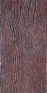 Australian Indigenous (Aboriginal and Torres Strait Islander) artwork by NANYUMA NAPANGATI of Papunya Tula Artists. The title is Marrapinti. [NN1604001] (Acrylic on Belgian Linen)