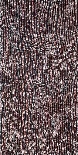 Australian Indigenous (Aboriginal and Torres Strait Islander) artwork by NANYUMA NAPANGATI of Papunya Tula Artists. The title is Marrapinti. [NN1604001] (Acrylic on Belgian Linen)