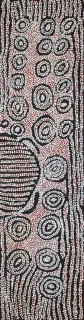 Australian Indigenous (Aboriginal and Torres Strait Islander) artwork by NANYUMA NAPANGATI of Papunya Tula Artists. The title is Marrapinti. [NN1410112] (Acrylic on Belgian Linen)