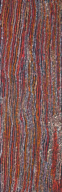 Australian Indigenous (Aboriginal and Torres Strait Islander) artwork by NANYUMA NAPANGATI of Papunya Tula Artists. The title is Marrapinti. [NN1605101] (Acrylic on Belgian Linen)