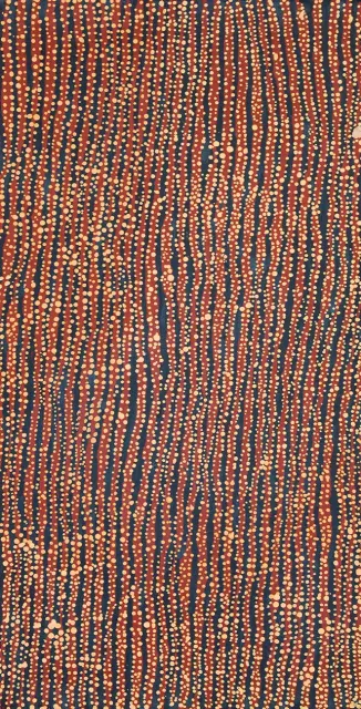 Australian Indigenous (Aboriginal and Torres Strait Islander) artwork by NANYUMA NAPANGATI of Papunya Tula Artists. The title is Marrapinti. [NN1604008] (Acrylic on Belgian Linen)