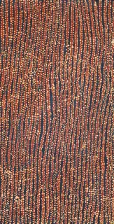 Australian Indigenous (Aboriginal and Torres Strait Islander) artwork by NANYUMA NAPANGATI of Papunya Tula Artists. The title is Marrapinti. [NN1604008] (Acrylic on Belgian Linen)