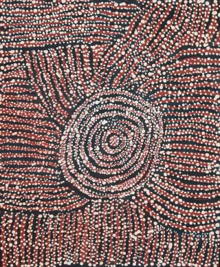 Australian Indigenous (Aboriginal and Torres Strait Islander) artwork by NANYUMA NAPANGATI of Papunya Tula Artists. The title is Marrapinti. [NN1602005] (Acrylic on Belgian Linen)