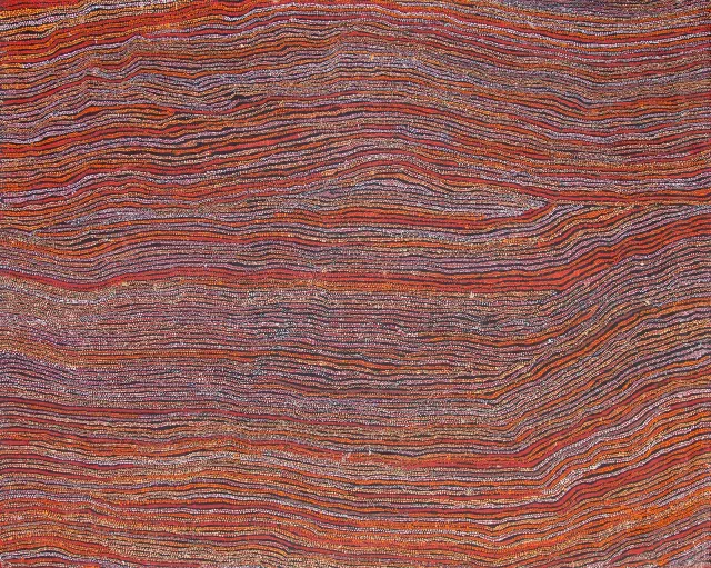 Australian Indigenous (Aboriginal and Torres Strait Islander) artwork by NANYUMA NAPANGATI of Papunya Tula Artists. The title is Marrapinti. [NN1608067] (Acrylic on Belgian Linen)