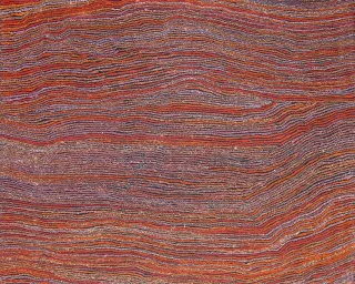 Australian Indigenous (Aboriginal and Torres Strait Islander) artwork by NANYUMA NAPANGATI of Papunya Tula Artists. The title is Marrapinti. [NN1608067] (Acrylic on Belgian Linen)