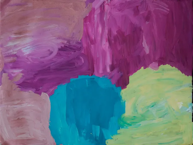 Australian Indigenous (Aboriginal and Torres Strait Islander) artwork by MANUPA BUTLER of Warakurna Artists. The title is Mina Mina. [950-15] (Acrylic on Canvas)