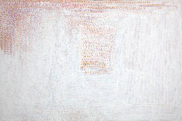 Australian Indigenous (Aboriginal and Torres Strait Islander) artwork by SARAH DANIELS of Warlayirti Artists (Balgo). The title is Minna Minna. [817/07] (Acrylic on Linen)