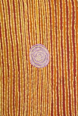 Australian Indigenous (Aboriginal and Torres Strait Islander) artwork by ANN (FRANCES) NOWEE (NANGURI) of Warlayirti Artists (Balgo). The title is Minyilpa. [887/08] (Acrylic on Canvas)