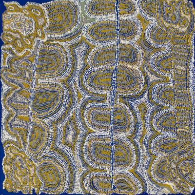 Australian Indigenous (Aboriginal and Torres Strait Islander) artwork by TJARIYA (NUNGALKA) STANLEY of Ernabella Artists. The title is Minyma Kutjara. [261-12] (Acrylic on Canvas)