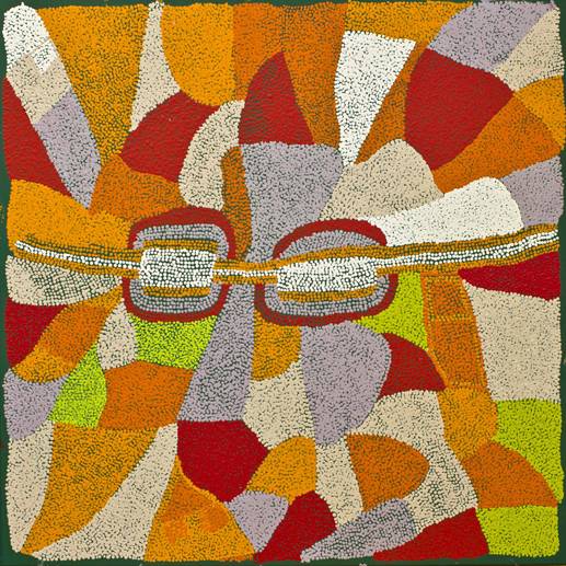 Australian Indigenous (Aboriginal and Torres Strait Islander) artwork by UNGAKINI TJANGALA of Ernabella Artists. The title is Minyma Kutjara. [271-12] (Acrylic on Canvas)