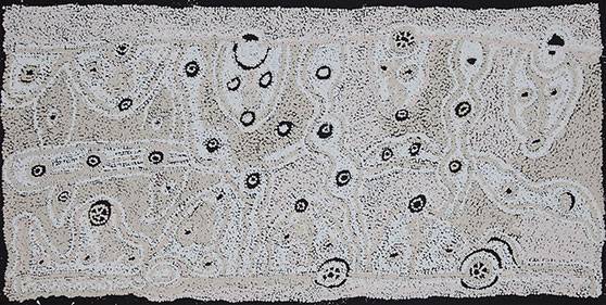 Australian Indigenous (Aboriginal and Torres Strait Islander) artwork by TJARIYA (NUNGALKA) STANLEY of Ernabella Artists. The title is Minyma Kutjara Irrunytju. [475-14] (Acrylic on Canvas)