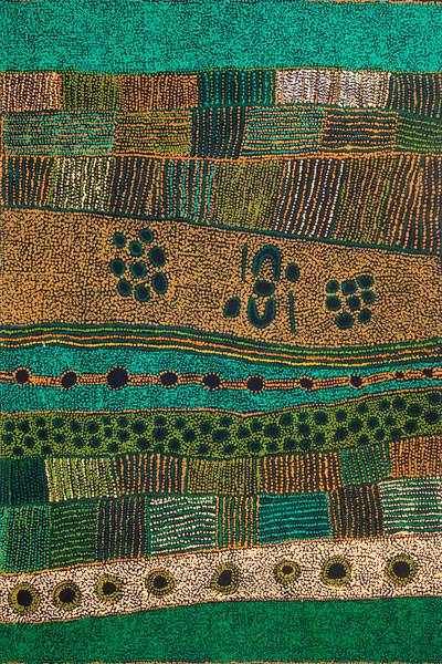 Australian Indigenous (Aboriginal and Torres Strait Islander) artwork by MARINGKA BAKER of Tjungu Palya Artists. The title is Minyma Kutjara Tjukurpa. [12545] (Acrylic on Canvas)