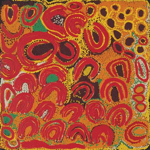 Australian Indigenous (Aboriginal and Torres Strait Islander) artwork by JAKAYU BILJABU of Martumili Artists. The title is Minyma Parakuya Parrpakarnu. [08-394] (Acrylic on Canvas)