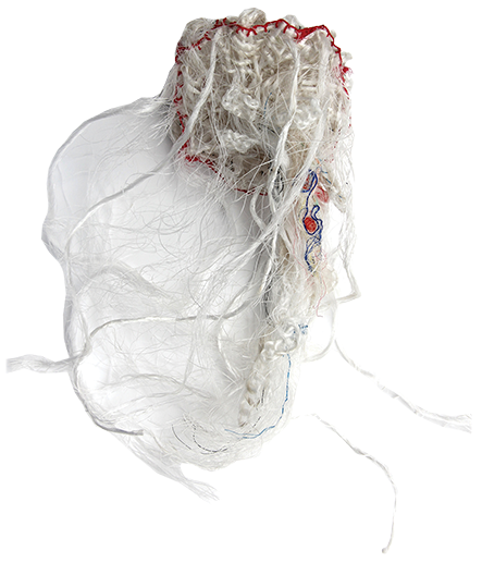 Australian Indigenous (Aboriginal and Torres Strait Islander) artwork by ELLAROSE SAVAGE of Erub Erwer Meta. The title is MoiMoi. [16-169] (Rope & Twine)