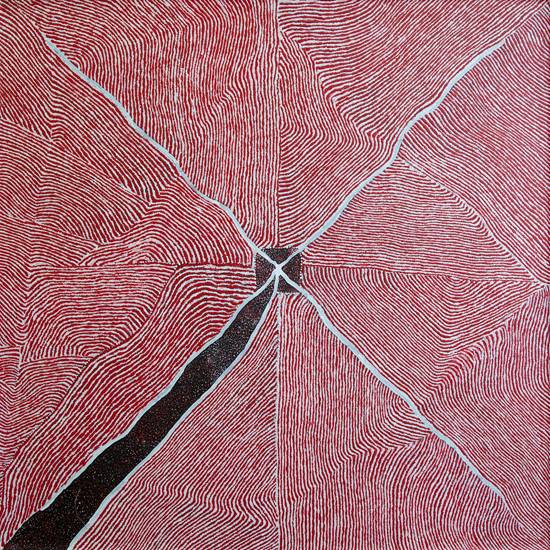 Australian Indigenous (Aboriginal and Torres Strait Islander) artwork by KATHLEEN PETYARRE of Miscellaneous Artists. The title is Mountain Devil Lizard Dreaming. [GAKP0710594] (Synthetic Polymer on Belgian Linen)