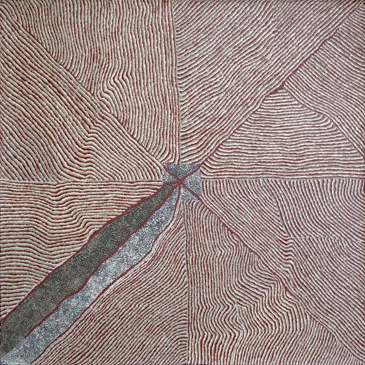 Australian Indigenous (Aboriginal and Torres Strait Islander) artwork by KATHLEEN PETYARRE of Miscellaneous Artists. The title is Mountain Devil Lizard Dreaming. [GAKP1009560] (Synthetic Polymer on Belgian Linen)