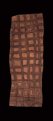 Australian Indigenous (Aboriginal and Torres Strait Islander) artwork by FATE SAVARI (ISAWDI) of Omie Artists. The title is Mwe (ije bi’weje; garor’e ohu’o gori han’e; webe ija ahe; vahuhu ija ahe; uga’areteh ohu’o tabarisé) – Gardens. [OM10-070] (Natural Pigments on Nioge (Barkcloth))