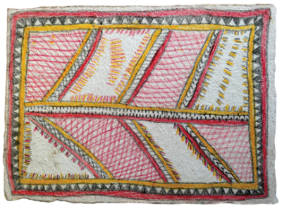 Australian Indigenous (Aboriginal and Torres Strait Islander) artwork by FATE SAVARI (ISAWDI) of Omie Artists. The title is Mweje - Gardens. [14-240] (Pencil and Ink on Paper)