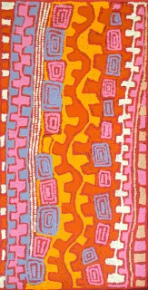 Australian Indigenous (Aboriginal and Torres Strait Islander) artwork by PATRICK TJUNGURRAYI of Papunya Tula Artists. The title is Myilili. [PT0810243] (Acrylic on Belgian Linen)