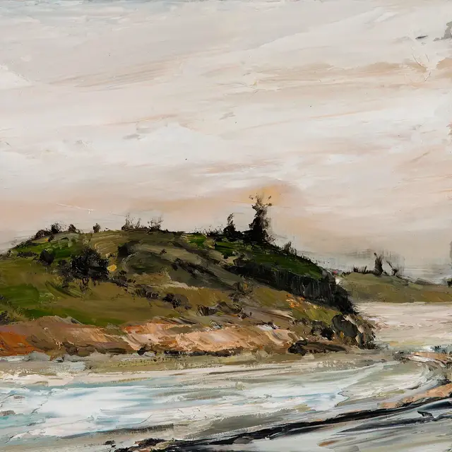 Australian Indigenous (Aboriginal and Torres Strait Islander) artwork by AMANDA PENROSE HART of Miscellaneous Artists. The title is Newcastle. [APH201706030] (Oil on Board)