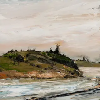 Australian Indigenous (Aboriginal and Torres Strait Islander) artwork by AMANDA PENROSE HART of Miscellaneous Artists. The title is Newcastle. [APH201706030] (Oil on Board)