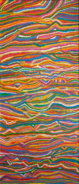 Australian Indigenous (Aboriginal and Torres Strait Islander) artwork by GERALDINE NOWEE of Warlayirti Artists (Balgo). The title is Nyilla. [810/09] (Acrylic on Linen)