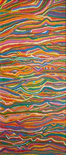 Australian Indigenous (Aboriginal and Torres Strait Islander) artwork by GERALDINE NOWEE of Warlayirti Artists (Balgo). The title is Nyilla. [810/09] (Acrylic on Linen)