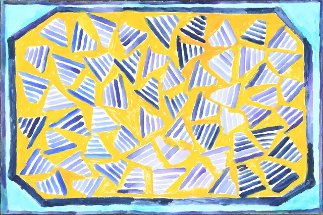 Australian Indigenous (Aboriginal and Torres Strait Islander) artwork by JANANGOO BUTCHER CHEREL of Mangkaja Artists. The title is Ngawaya. [191/08] (Acrylic Gouache on 100% Cotton Rag, 300gsm)