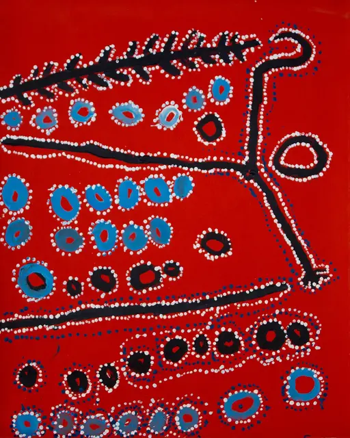 Australian Indigenous (Aboriginal and Torres Strait Islander) artwork by LAWRENCE PENNINGTON of Spinifex Artists. The title is Ngalta. [15-150] (Acrylic on Linen)