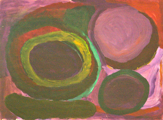 Australian Indigenous (Aboriginal and Torres Strait Islander) artwork by PAJI WAJINA HONEYCHILD YANKARR of Mangkaja Artists. The title is Ngarrjarang. [462/11] (Atelier Acrylic, 250gsm Velin Arches Paper)