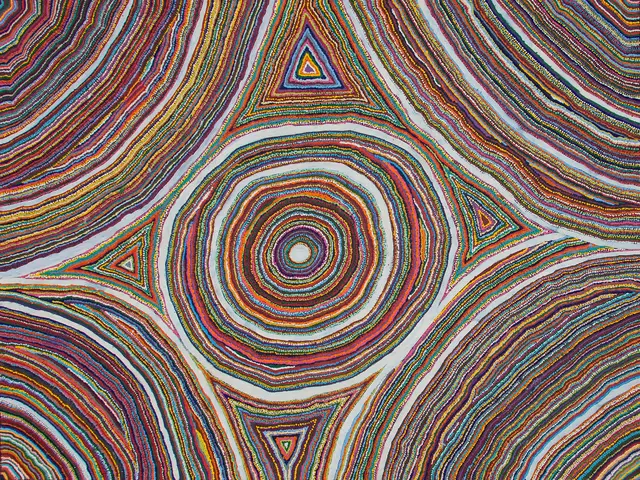 Australian Indigenous (Aboriginal and Torres Strait Islander) artwork by SAMUEL MILLER of Ninuku Arts. The title is Ngayuku Ngura. [12073] (Acrylic on Linen)