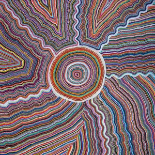 Australian Indigenous (Aboriginal and Torres Strait Islander) artwork by SAMUEL MILLER of Ninuku Arts. The title is Ngayuku Ngura. [11344] (Acrylic on Linen)