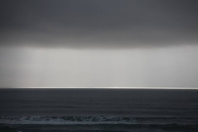 Australian Indigenous (Aboriginal and Torres Strait Islander) artwork by THIERRY REGNIER of Miscellaneous Artists. The title is Neon Horizon. [IMG_5532] (Print on glass)