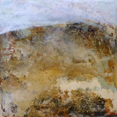 Australian Indigenous (Aboriginal and Torres Strait Islander) artwork by DAVID KELLY of Miscellaneous Artists. The title is Nepabunna Dusk. [DK1304002] (Oil & Acrylic on Board)