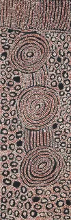 Australian Indigenous (Aboriginal and Torres Strait Islander) artwork by NANYUMA NAPANGATI of Papunya Tula Artists. The title is Ngaru. [NN1503030] (Acrylic on Belgian Linen)