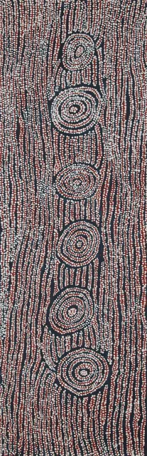 Australian Indigenous (Aboriginal and Torres Strait Islander) artwork by NANYUMA NAPANGATI of Papunya Tula Artists. The title is Ngaru. [NN1505020] (Acrylic on Belgian Linen)