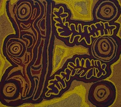 Australian Indigenous (Aboriginal and Torres Strait Islander) artwork by IYAWI WIKILYIRI of Tjungu Palya Artists. The title is Ngayuku Mamaku Ngura. [07790] (Acrylic on Canvas)