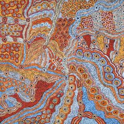 Australian Indigenous (Aboriginal and Torres Strait Islander) artwork by JUDY MARTIN of Mimili Maku Arts. The title is Ngayuku Ngura (My Country). [312-2012] (Acrylic on Linen)