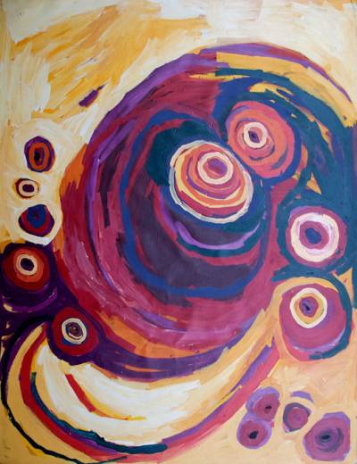 Australian Indigenous (Aboriginal and Torres Strait Islander) artwork by BARBARA MBITJANA MOORE of Tjala Artists. The title is Ngayuku Ngura - My Country. [185-13] (Acrylic on Linen)