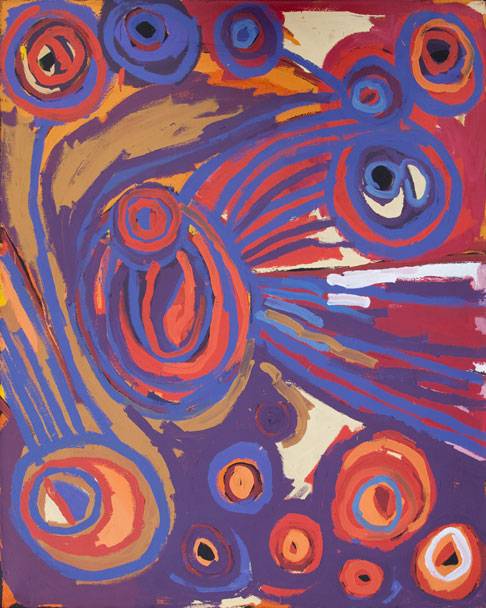 Australian Indigenous (Aboriginal and Torres Strait Islander) artwork by BARBARA MBITJANA MOORE of Tjala Artists. The title is Ngayuku Ngura - My Country. [295-12] (Acrylic on Linen)