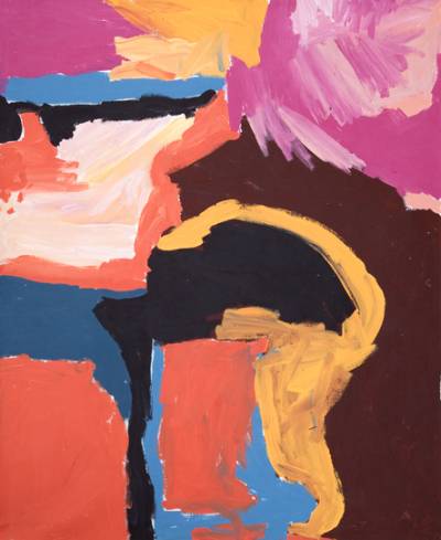 Australian Indigenous (Aboriginal and Torres Strait Islander) artwork by LINDA PUNA of Mimili Maku Arts. The title is Ngayuku Ngura (My Home). [94-2012] (Acrylic on Linen)